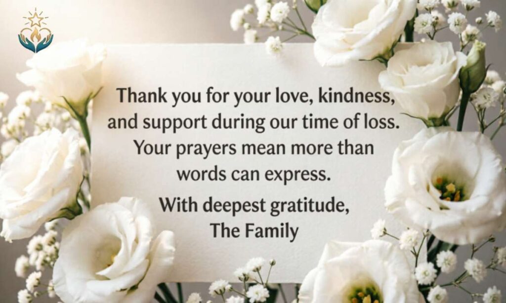 Beautiful Funeral Thank You Message from Family